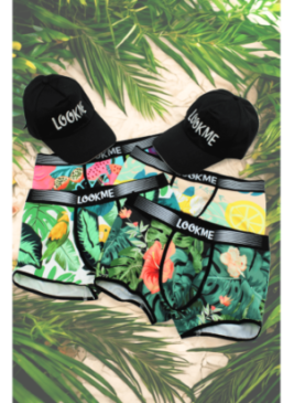 Pack 4 Boxer LM2402-67 LOOKME + 2 Casquettes Offertes